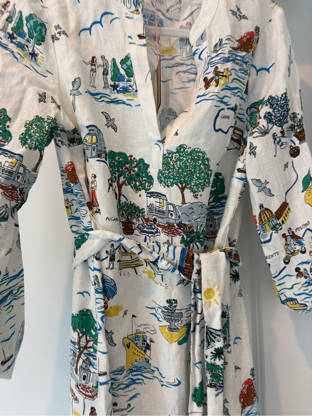 Boden linen dress NWT US 8 Cleo linen Amalfi Italy print - Picture 8 of 9